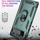 For Google Pixel 6 Shockproof TPU + PC Protective Case with 360 Degree Rotating Holder(Dark Green)