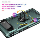 For Google Pixel 6 Shockproof TPU + PC Protective Case with 360 Degree Rotating Holder(Dark Green)