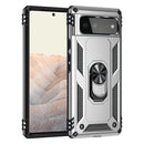 For Google Pixel 6 Shockproof TPU + PC Protective Case with 360 Degree Rotating Holder(Silver)