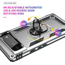 For Google Pixel 6 Shockproof TPU + PC Protective Case with 360 Degree Rotating Holder(Silver)