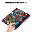 For Lenovo Tab P11 Pro TB-J716F /J706F Painted Pattern PU + TPU Horizontal Flip Leather Case with Three-folding Holder & Wake-up / Sleep Function(Graffiti)