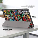 For Lenovo Tab P11 Pro TB-J716F /J706F Painted Pattern PU + TPU Horizontal Flip Leather Case with Three-folding Holder & Wake-up / Sleep Function(Graffiti)