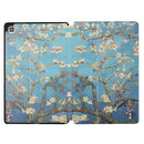 For Samsung Galaxy Tab A7 10.4 T500 Dual-folding Coloured Drawing Voltage Horizontal Flip PU Leather Case with Holder & Sleep / Wake-up Function(White Cherry Blossoms)