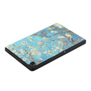 For Samsung Galaxy Tab A7 10.4 T500 Dual-folding Coloured Drawing Voltage Horizontal Flip PU Leather Case with Holder & Sleep / Wake-up Function(White Cherry Blossoms)