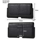 Universal Cow Leather Mobile Phone Leather Case Waist Bag For 5.5-6.5 inch and Below Phones(Black)