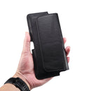 Universal Cow Leather Mobile Phone Leather Case Waist Bag For 5.5-6.5 inch and Below Phones(Black)