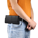 Universal Cow Leather Mobile Phone Leather Case Waist Bag For 5.5-6.5 inch and Below Phones(Black)