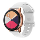 20mm For Samsung Galaxy Watch Active 3 41mm Butterfly Buckle Silicone Watch Band(White)