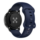22mm For Samsung Galaxy Watch Active 3 45mm Butterfly Buckle Silicone Watch Band(Midnight Blue)