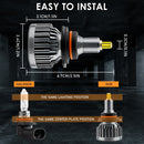 V9 9005 2 PCS DC10-32V / 6000K / 3000LM / 30W IP65 Waterproof Car LED Headlight