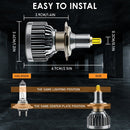 V9 H7 2 PCS DC10-32V / 6000K / 3000LM / 30W IP65 Waterproof Car LED Headlight