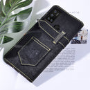 For Cubot C20 Denim Horizontal Flip Leather Case with Holder & Card Slot & Wallet(Black)