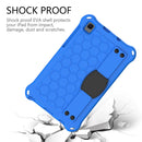 For Samsung Galaxy Tab A7 Lite 8.7 (2021) T220/T225 Honeycomb Design EVA + PC Four Corner Shockproof Protective Case with Strap(Blue+Black)