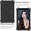 For Samsung Galaxy Tab A7 Lite 8.7 (2021) T220/T225 Honeycomb Design EVA + PC Four Corner Shockproof Protective Case with Strap(Black+Black)