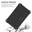For Samsung Galaxy Tab A7 Lite 8.7 (2021) T220/T225 Honeycomb Design EVA + PC Four Corner Shockproof Protective Case with Strap(Black+Black)
