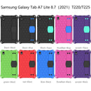 For Samsung Galaxy Tab A7 Lite 8.7 (2021) T220/T225 Honeycomb Design EVA + PC Four Corner Shockproof Protective Case with Strap(Blue+Black)