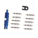 A5588 10 PCS Bicycle French Valve Core with Blue Disassembly Tool