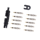 A5590 10 PCS Bicycle French Valve Core with Black Disassembly Tool