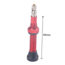 A5592 2 PCS 40mm Red French Tubeless Valve Core with Red Disassembly Tool for Road Bike