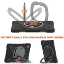 For Samsung Galaxy Tab A7 Lite T220 / T225 Silicone + PC Protective Case with Holder & Shoulder Strap(Black+Gray)