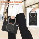 For Samsung Galaxy Tab A7 Lite T220 / T225 Silicone + PC Protective Case with Holder & Shoulder Strap(Black+Gray)