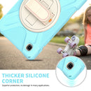 For Samsung Galaxy Tab A7 Lite T220 / T225 Silicone + PC Protective Case with Holder & Shoulder Strap(Ice Blue)