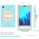 For Samsung Galaxy Tab A7 Lite T220 / T225 Silicone + PC Protective Case with Holder & Shoulder Strap(Ice Blue)