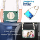 For Samsung Galaxy Tab A7 Lite T220 / T225 Silicone + PC Protective Case with Holder & Shoulder Strap(Emerald Green)