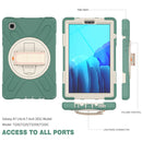 For Samsung Galaxy Tab A7 Lite T220 / T225 Silicone + PC Protective Case with Holder & Shoulder Strap(Emerald Green)