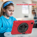 For Samsung Galaxy Tab A7 Lite T220 / T225 Silicone + PC Protective Case with Holder & Shoulder Strap(Red)