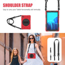 For Samsung Galaxy Tab A7 Lite T220 / T225 Silicone + PC Protective Case with Holder & Shoulder Strap(Red)