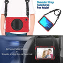 For Samsung Galaxy Tab A7 Lite T220 / T225 Silicone + PC Protective Case with Holder & Shoulder Strap(Red)