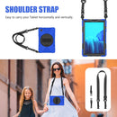 For Samsung Galaxy Tab A7 Lite T220 / T225 Silicone + PC Protective Case with Holder & Shoulder Strap(Blue)