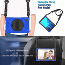 For Samsung Galaxy Tab A7 Lite T220 / T225 Silicone + PC Protective Case with Holder & Shoulder Strap(Blue)
