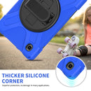 For Samsung Galaxy Tab A7 Lite T220 / T225 Silicone + PC Protective Case with Holder & Shoulder Strap(Blue)