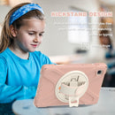 For Samsung Galaxy Tab A7 Lite T220 / T225 Silicone + PC Protective Case with Holder & Shoulder Strap(Rose Gold)