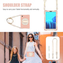 For Samsung Galaxy Tab A7 Lite T220 / T225 Silicone + PC Protective Case with Holder & Shoulder Strap(Rose Gold)