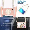 For Samsung Galaxy Tab A7 Lite T220 / T225 Silicone + PC Protective Case with Holder & Shoulder Strap(Rose Gold)