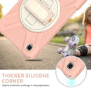 For Samsung Galaxy Tab A7 Lite T220 / T225 Silicone + PC Protective Case with Holder & Shoulder Strap(Rose Gold)