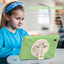 For Samsung Galaxy Tab A7 Lite T220 / T225 Silicone + PC Protective Case with Holder & Shoulder Strap(Matcha Green)