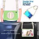 For Samsung Galaxy Tab A7 Lite T220 / T225 Silicone + PC Protective Case with Holder & Shoulder Strap(Matcha Green)