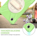 For Samsung Galaxy Tab A7 Lite T220 / T225 Silicone + PC Protective Case with Holder & Shoulder Strap(Matcha Green)