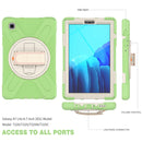 For Samsung Galaxy Tab A7 Lite T220 / T225 Silicone + PC Protective Case with Holder & Shoulder Strap(Matcha Green)