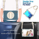 For Samsung Galaxy Tab A7 Lite T220 / T225 Silicone + PC Protective Case with Holder & Shoulder Strap(Cornflower Blue)