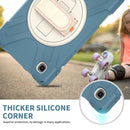 For Samsung Galaxy Tab A7 Lite T220 / T225 Silicone + PC Protective Case with Holder & Shoulder Strap(Cornflower Blue)