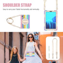 For Samsung Galaxy Tab A7 Lite T220 / T225 Silicone + PC Protective Case with Holder & Shoulder Strap(Colorful Pink)