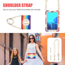 For Samsung Galaxy Tab A7 Lite T220 / T225 Silicone + PC Protective Case with Holder & Shoulder Strap(Colorful Red)
