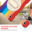 For Samsung Galaxy Tab A7 Lite T220 / T225 Silicone + PC Protective Case with Holder & Shoulder Strap(Colorful Red)