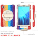 For Samsung Galaxy Tab A7 Lite T220 / T225 Silicone + PC Protective Case with Holder & Shoulder Strap(Colorful Red)