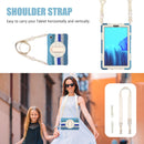 For Samsung Galaxy Tab A7 Lite T220 / T225 Silicone + PC Protective Case with Holder & Shoulder Strap(Colorful Blue)